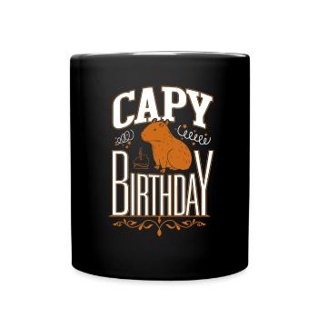 Capy Birthday Plush Toy Capy Birthday Kids - Full Colour Mug - black - Front
