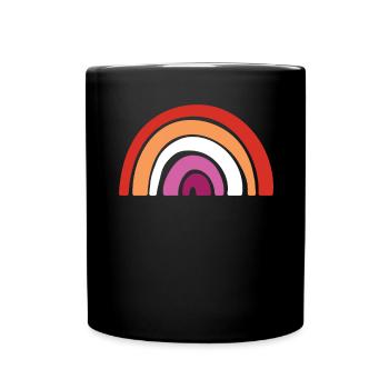 Flagge - LGBTQIA Rainbow Lesben - Tasse einfarbig - Schwarz - Vorne