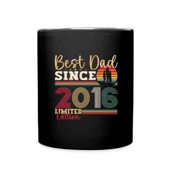 Men's Best Dad Since 2016 Father's Day Gift Fun - Full Colour Mug - black - Front