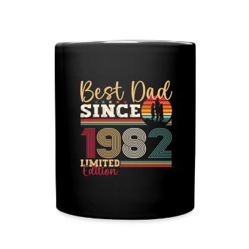 Men's Best Dad Since 1982 Father's Day Gift Fun - Full Colour Mug - black - Front