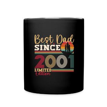 Meilleur père pour hommes depuis 2001 Cadeau de fête des pères Amusant - Mug uni - noir - Devant