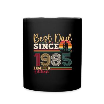 Men's Best Dad Since 1985 Father's Day Gift Fun - Full Colour Mug - black - Front