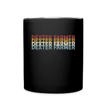 Cattle Breeder - Vintage Cow Dexter Farmer - Full Colour Mug - black - Front