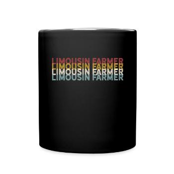Cattle Breeder - Vintage Cow Limousin Farmer - Full Colour Mug - black - Front