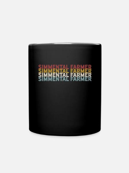 Éleveur de bovins - Vintage Cow Simmental Farmer - Mug uni - noir