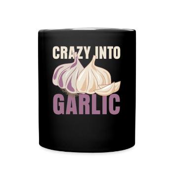 Knoblauch Garlic Crazy Knoblauchzehen - Tasse einfarbig - Schwarz - Vorne
