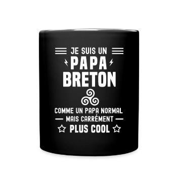 papa breton triskele homme papa normale bretagne - Mug uni - noir - Devant