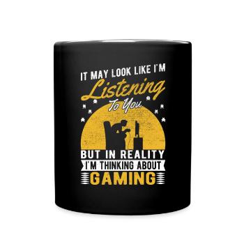 On dirait que j’écoute - Gaming - Mug uni - noir - Devant