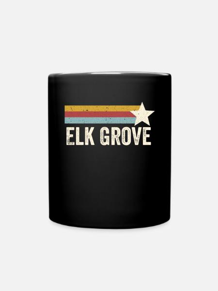 USA City Star Years Retro - Vintage Elk Grove - Full Colour Mug - black