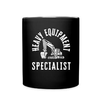Backhoe Bulldozer And Heavy Equipment Operator - Full Colour Mug - black - Front