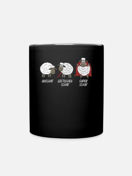 Schäfchen Unschaf Schaf Schafe - Tasse einfarbig - Schwarz