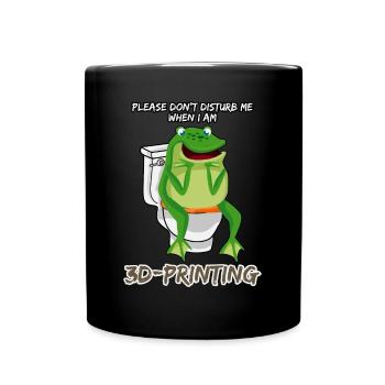 3D Printer Frog pooping 3D printer - Full Colour Mug - black - Front