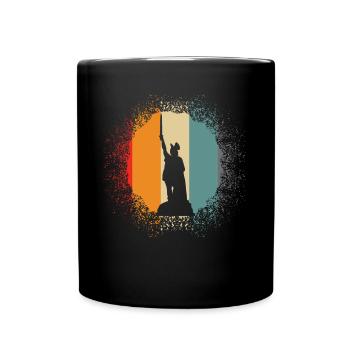 Hermannsdenkmal Detmold Retro Lippe - Tasse einfarbig - Schwarz - Vorne