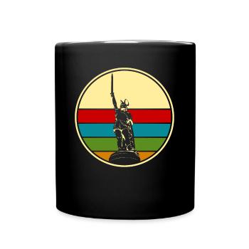 Hermannsdenkmal Retro Lippe Detmold - Tasse einfarbig - Schwarz - Vorne