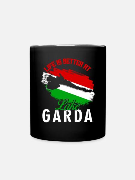 Gardasee Lago di Garda - Tasse einfarbig - Schwarz