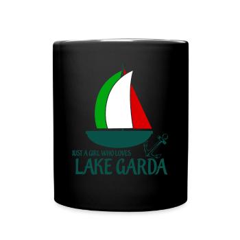 Gardasee Lake Garda Girl Lago di Garda - Full Colour Mug - black - Front