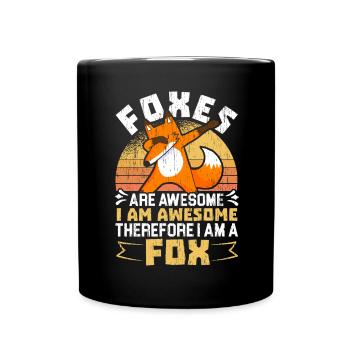 I am a fox wild animal fox foxes - Full Colour Mug - black - Front