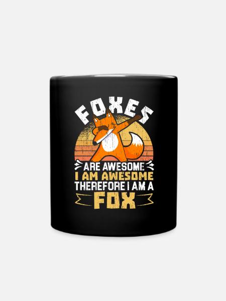 I am a fox wild animal fox foxes - Full Colour Mug - black