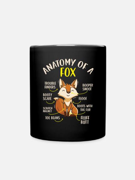 Anatomie eines Fuchses Wildlife Tier Füchse Füchse - Tasse einfarbig - Schwarz