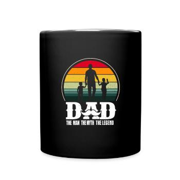 daddy Man Mythos Legende, Papa der Mann die Mythos-Legende - Tasse einfarbig - Schwarz - Vorne