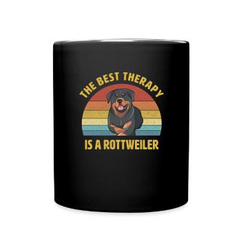 The best therapy is a Rottweiler gift - Full Colour Mug - black - Front