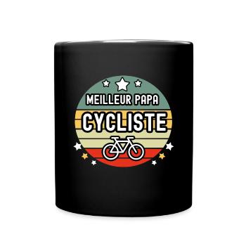 meilleur papa cycliste vintage papa vélo - Mug uni - noir - Devant