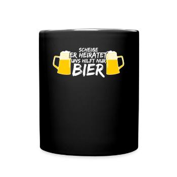 Junggesellenabschied Bier Junggeselle - Tasse einfarbig - Schwarz - Vorne