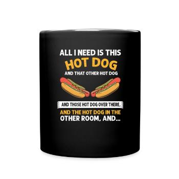Day and Night Hot Dog Food Gift FastFood - Full Colour Mug - black - Front