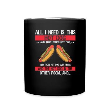 Day and Night Hot Dog Food Gift FastFood - Full Colour Mug - black - Front
