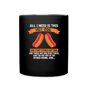 Day and Night Hot Dog Food Gift FastFood - Full Colour Mug - black - Front