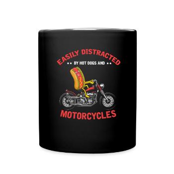 Hot Dog Moto MotoCycliste Biker Cadeau - Mug uni - noir - Devant