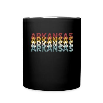 US 70s Retro State Vintage Arkansas - Full Colour Mug - black - Front
