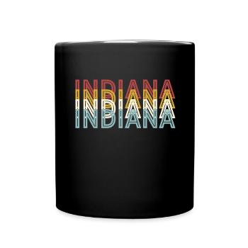 US 70s Retro State Vintage Indiana - Full Colour Mug - black - Front