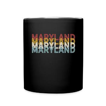 US 70s Retro State Vintage Maryland - Full Colour Mug - black - Front