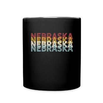 US 70s Retro State Vintage Nebraska - Full Colour Mug - black - Front