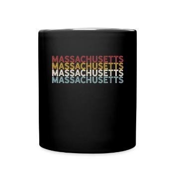 US 70er Retro State Vintage Massachusetts - Tasse einfarbig - Schwarz - Vorne