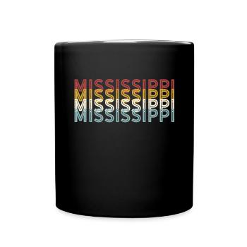 US 70s Retro State Vintage Mississippi - Full Colour Mug - black - Front