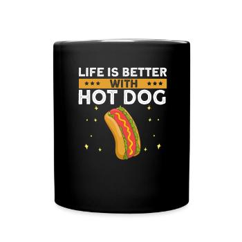 Hot Dog Love Hot Dog Pomme de terre Ketchup - Mug uni - noir - Devant