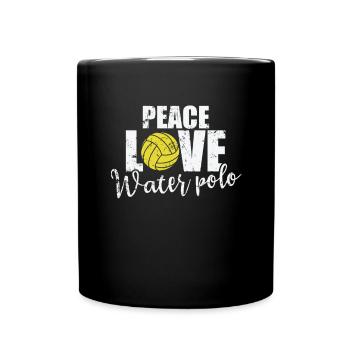 Peace Love Water Polo Sport Wasserball - Full Colour Mug - black - Front
