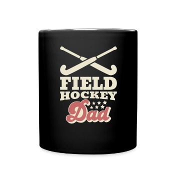Retro Hockey - Feldhockey Papa - Tasse einfarbig - Schwarz - Vorne