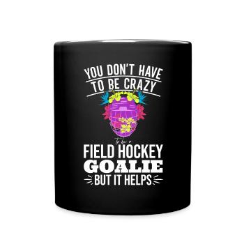 Verrückter Feldhockey-Torwart - Tasse einfarbig - Schwarz - Vorne