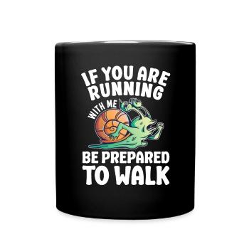 Langsam Laufen Joggen - Slow Runner - Tasse einfarbig - Schwarz - Vorne