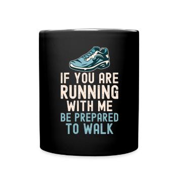 Langsam Laufen Joggen - Slow Runner - Tasse einfarbig - Schwarz - Vorne