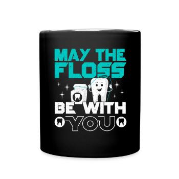 Que la soie dentaire soit avec vous Dentiste Zahnä - Mug uni - noir - Devant