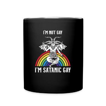 I'm not gay i'm Satanic gay I LGBT Baphomet - Tasse einfarbig - Schwarz - Vorne