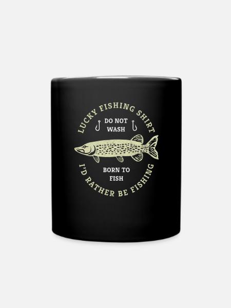 Das ist mein Glücks Shirt Angler Fischerspruch - Tasse einfarbig - Schwarz