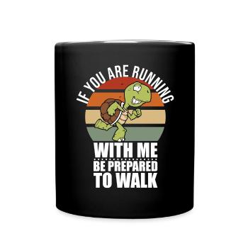 Langsam Laufen Joggen - Slow Runner - Tasse einfarbig - Schwarz - Vorne