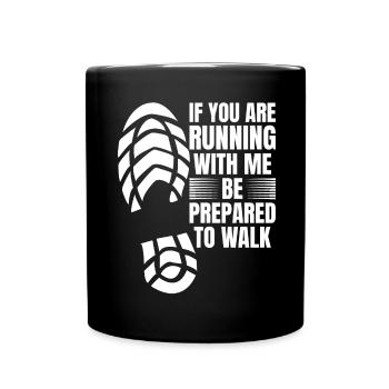 Langsam Laufen Joggen - Slow Runner - Tasse einfarbig - Schwarz - Vorne