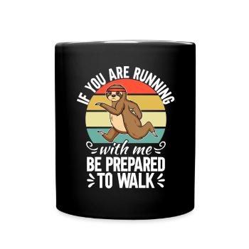 Langsam Laufen Joggen - Slow Runner - Tasse einfarbig - Schwarz - Vorne