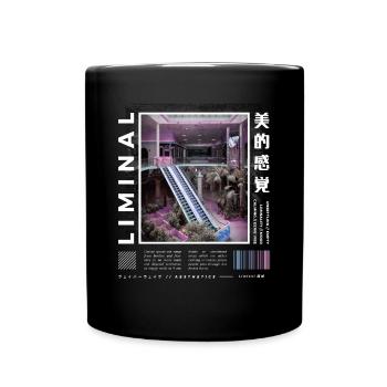 Liminal Spaces Retro 80s & 90s Aesthetic Vaporwave - Tasse einfarbig - Schwarz - Vorne